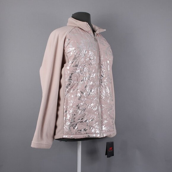 New Balance $79 Sz 3X Pink Silver Collared Pockets 100% Polyester Jacket - Picture 9 of 16